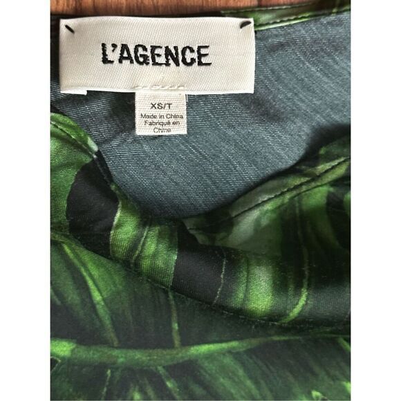 L’AGENCE SELENA LEAF-PRINT ONE-SHOULDER DRESS IN MULTI  Size: XS/T - Picture 4 of 7